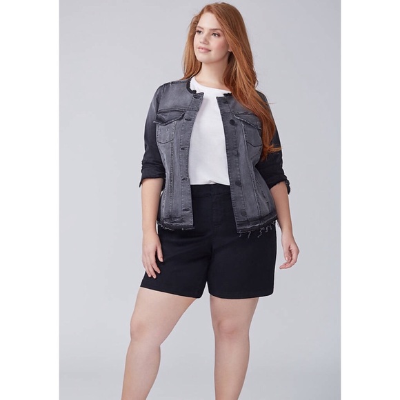 Lane Bryant Girlfriend Shorts Pleated Trim Pockets - Picture 8 of 8